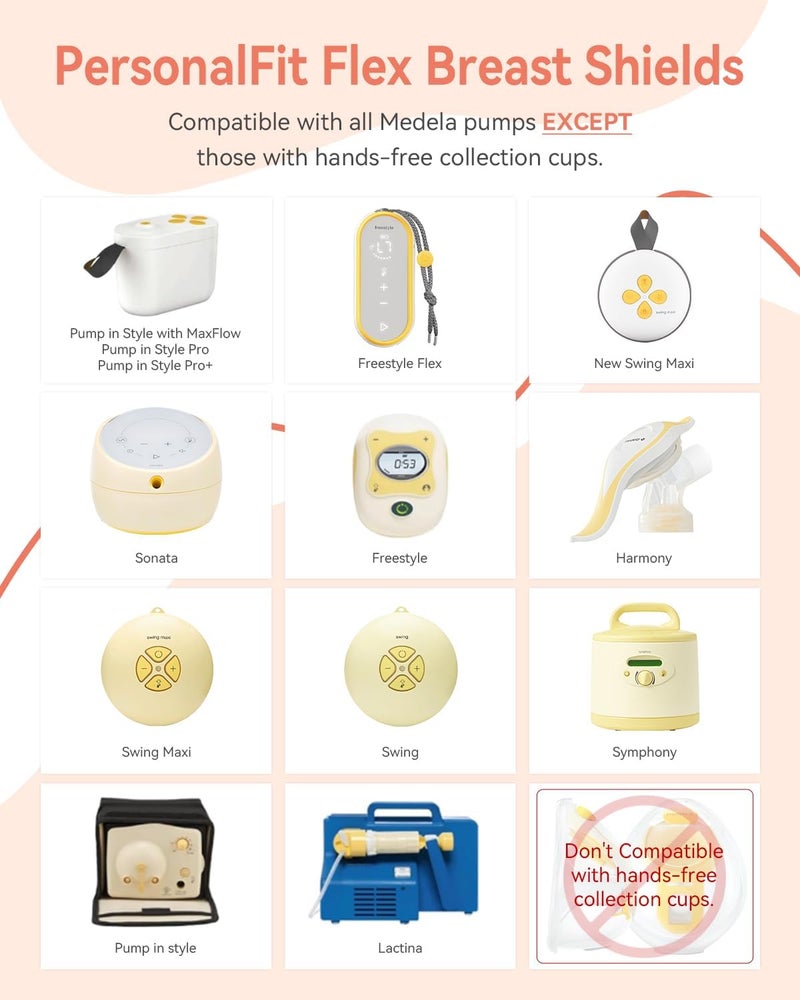 MilkFlow Breast Flanges 27mm 2-Pack for Medela Pump in Style, Symphony, Freestyle, Sonata, Maxflow and Lansinoh Signature Pro Breast Pumps - Image 2